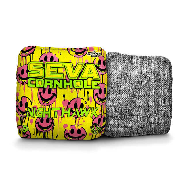 Smiley Blacklight GLO Cornhole Bags NightHawk ACL Pro Stamped