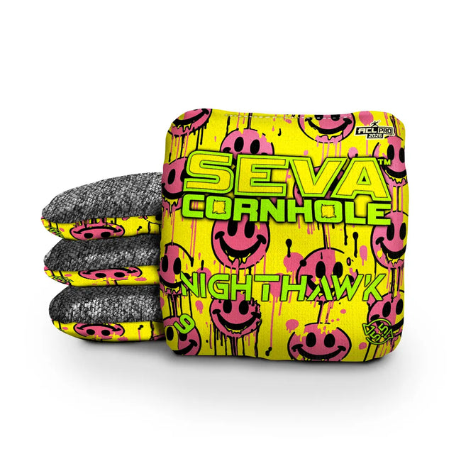 Smiley Blacklight GLO Cornhole Bags NightHawk ACL Pro Stamped