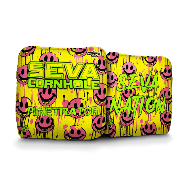 Smiley Blacklight GLO Cornhole Bags Penetrator ACL Pro Stamped