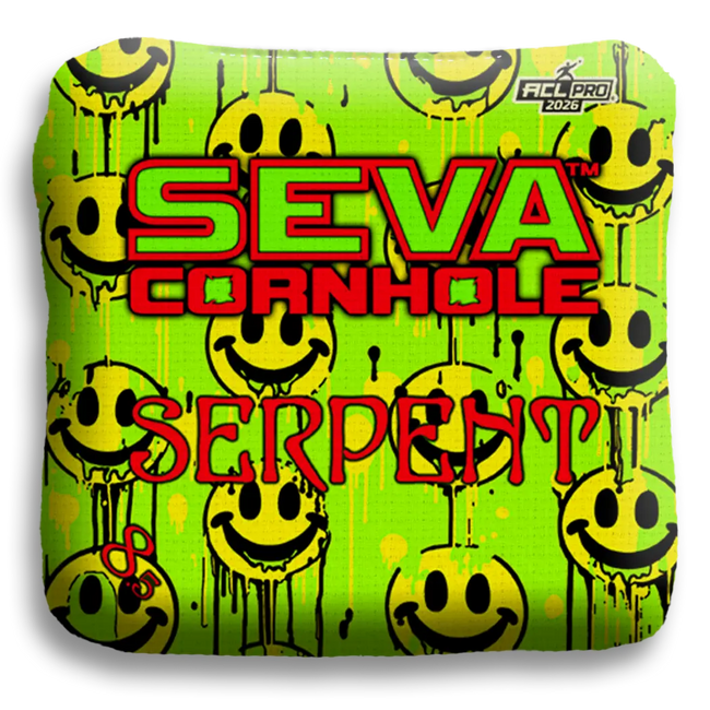 Smiley Blacklight GLO Cornhole Bags Serpent ACL Pro Stamped