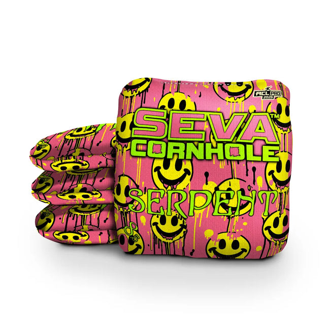 Smiley Blacklight GLO Cornhole Bags Serpent ACL Pro Stamped