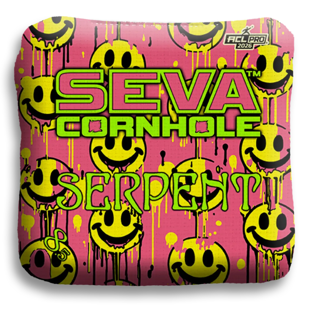 Smiley Blacklight GLO Cornhole Bags Serpent ACL Pro Stamped