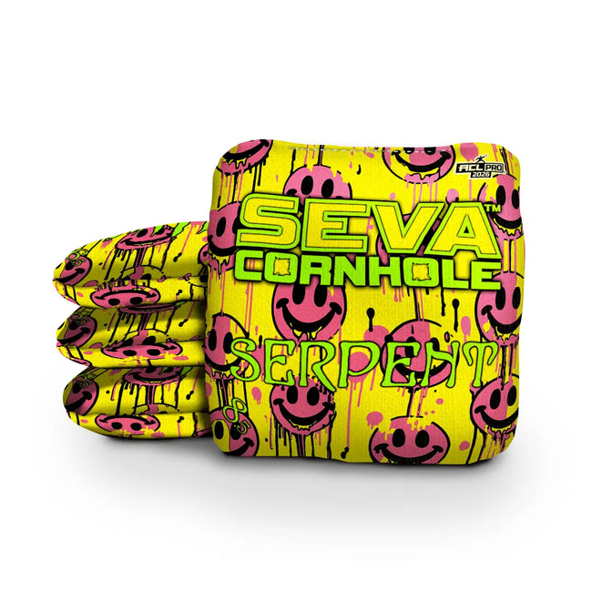 Smiley Blacklight GLO Cornhole Bags Serpent ACL Pro Stamped