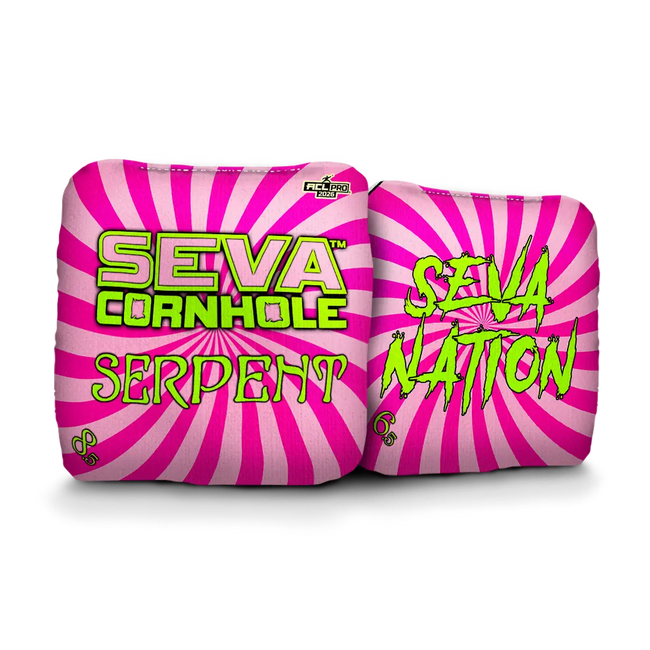 Swirl Blacklight GLO Cornhole Bags Serpent ACL Pro Stamped