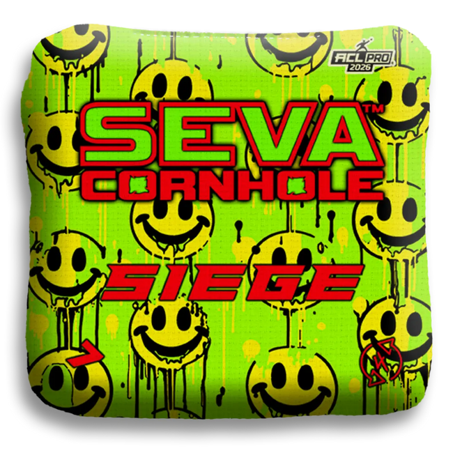 Smiley Blacklight GLO Cornhole Bags Siege ACL Pro Stamped