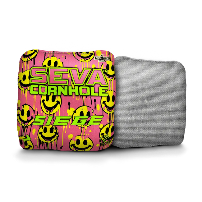 Smiley Blacklight GLO Cornhole Bags Siege ACL Pro Stamped