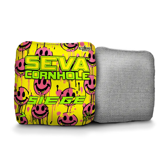 Smiley Blacklight GLO Cornhole Bags Siege ACL Pro Stamped