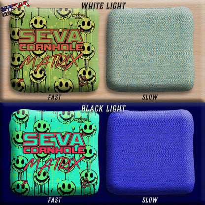 Smiley Blacklight GLO Cornhole Bags Matrix ACL Pro Stamped
