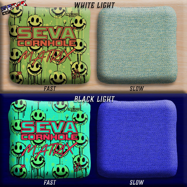 Smiley Blacklight GLO Cornhole Bags Matrix ACL Pro Stamped