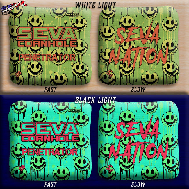 Smiley Blacklight GLO Cornhole Bags Penetrator ACL Pro Stamped