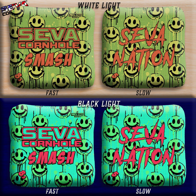 Smile Blacklight GLO Cornhole Bags Smash ACL Pro Stamped