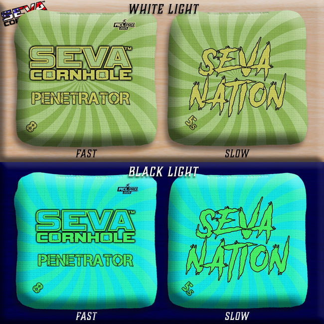 Swirl Blacklight GLO Cornhole Bags Penetrator ACL Pro Stamped