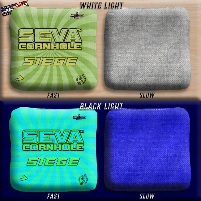 Swirl Blacklight GLO Cornhole Bags Siege ACL Pro Stamped