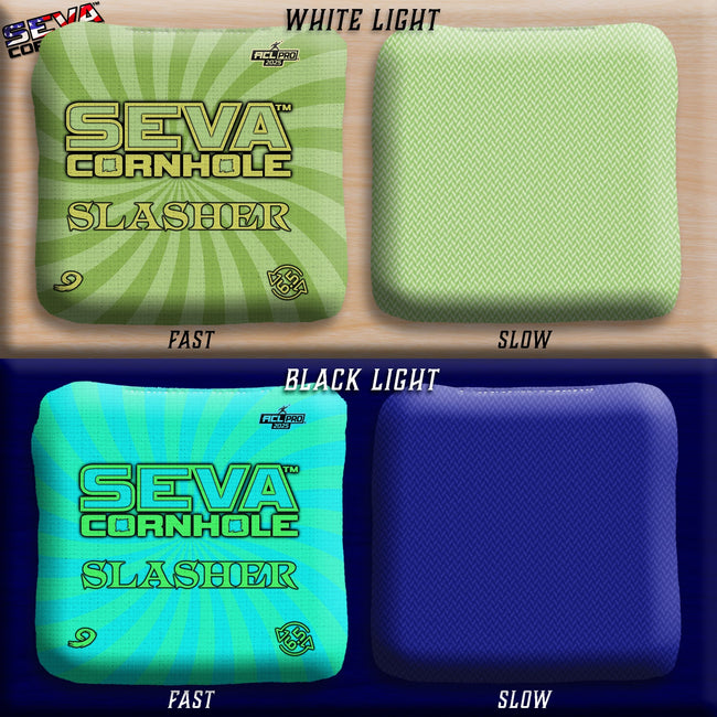 Swirl Blacklight GLO Cornhole Bags Slasher ACL Pro Stamped