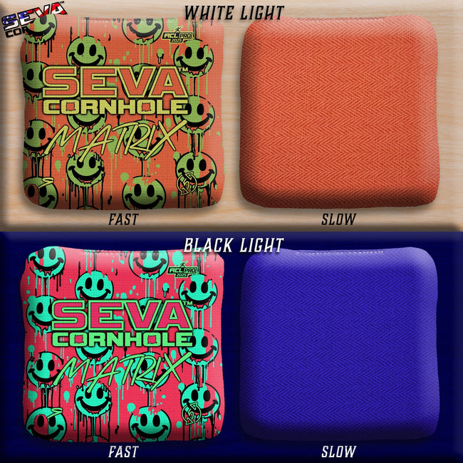 Smiley Blacklight GLO Cornhole Bags Matrix ACL Pro Stamped