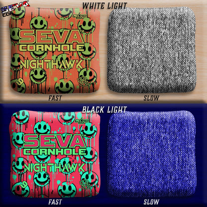 Smiley Blacklight GLO Cornhole Bags NightHawk ACL Pro Stamped
