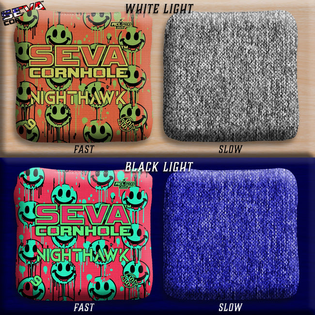Smiley Blacklight GLO Cornhole Bags NightHawk ACL Pro Stamped