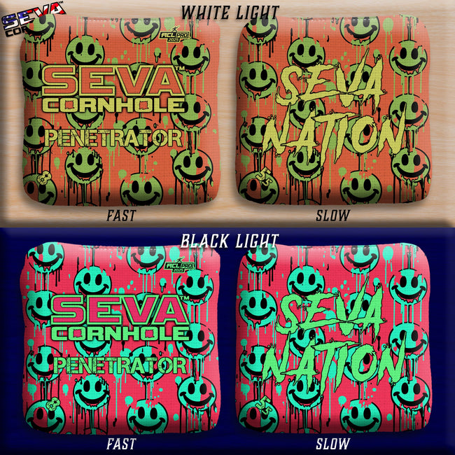 Smiley Blacklight GLO Cornhole Bags Penetrator ACL Pro Stamped