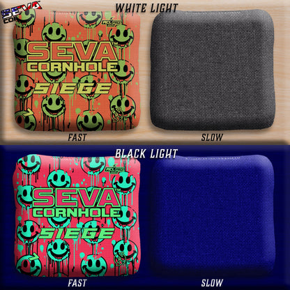 Smiley Blacklight GLO Cornhole Bags Siege ACL Pro Stamped