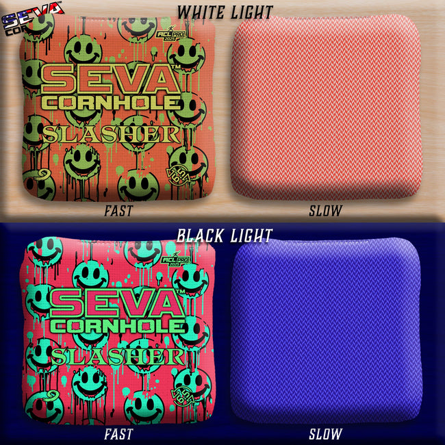 Smiley Blacklight GLO Cornhole Bags Slasher ACL Pro Stamped