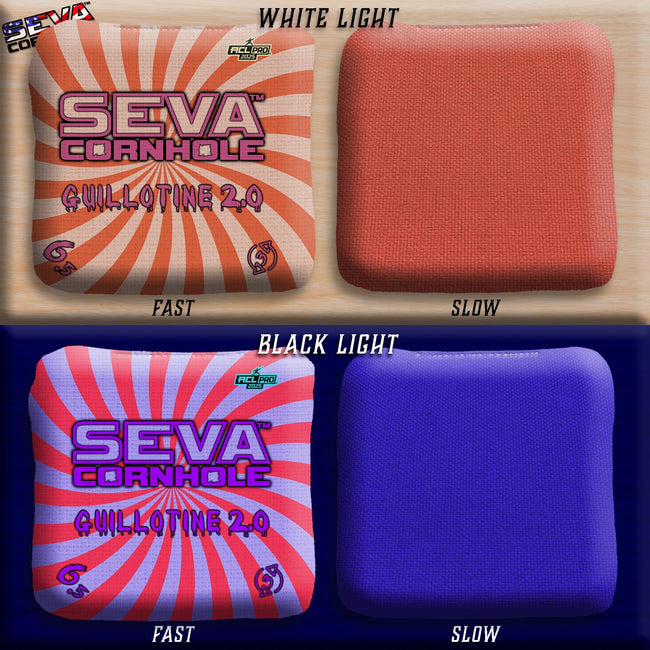 Swirl Blacklight GLO Cornhole Bags Guillotine 2.0 ACL Pro Stamped