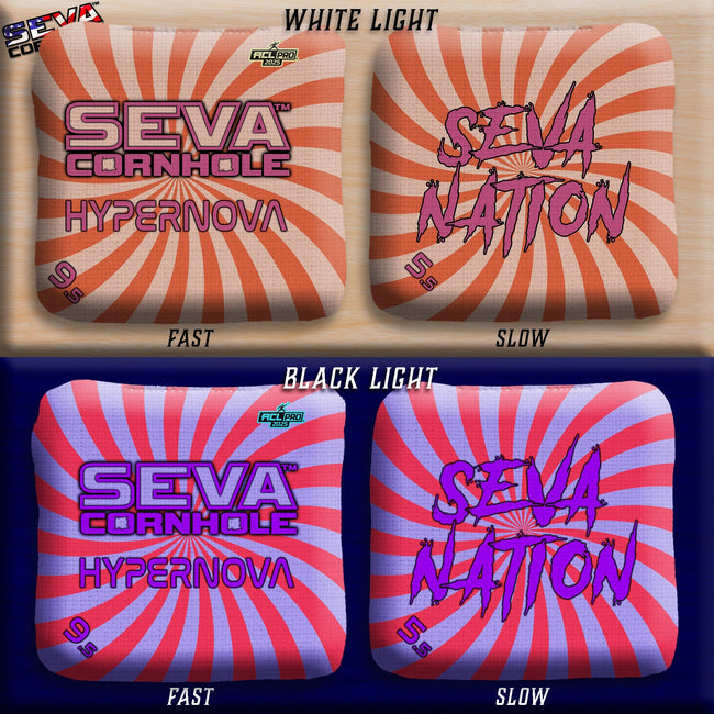 Swirl Blacklight GLO Cornhole Bags Hypernova ACL Pro Stamped