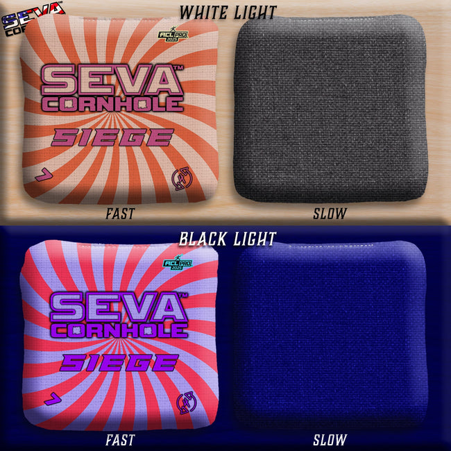 Swirl Blacklight GLO Cornhole Bags Siege ACL Pro Stamped