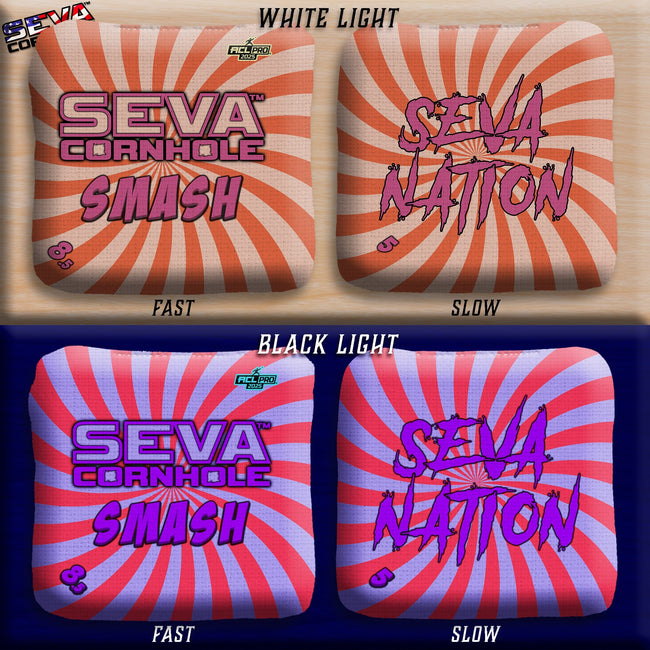 Swirl Blacklight GLO Cornhole Bags Smash ACL Pro Stamped