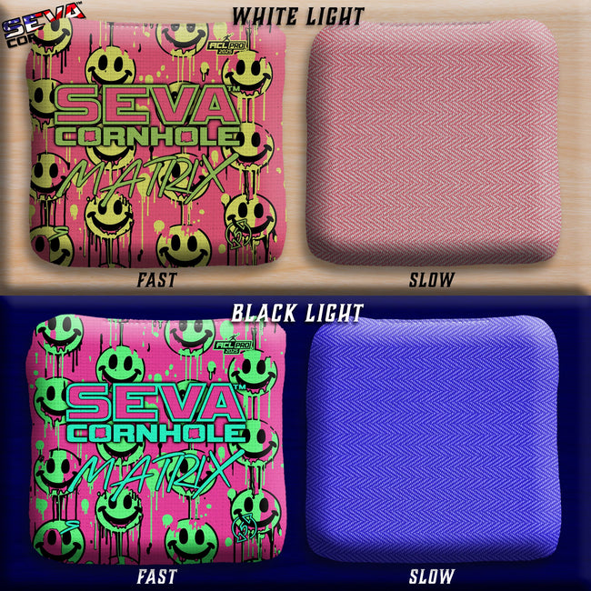 Smiley Blacklight GLO Cornhole Bags Matrix ACL Pro Stamped