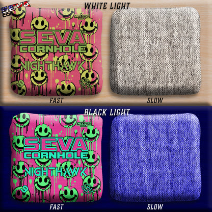 Smiley Blacklight GLO Cornhole Bags NightHawk ACL Pro Stamped