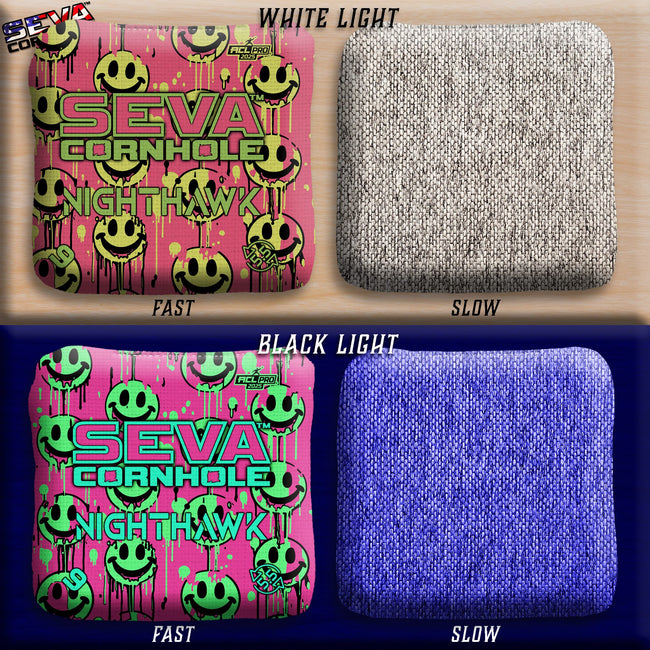 Smiley Blacklight GLO Cornhole Bags NightHawk ACL Pro Stamped
