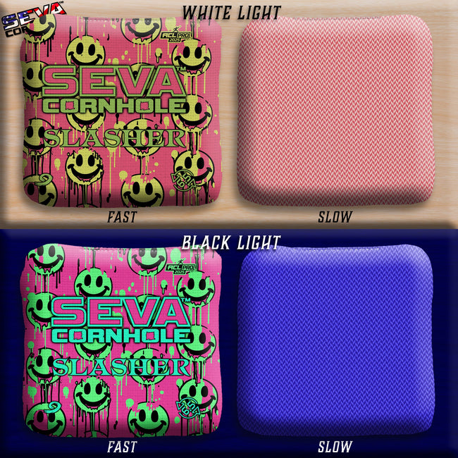 Smiley Blacklight GLO Cornhole Bags Slasher ACL Pro Stamped
