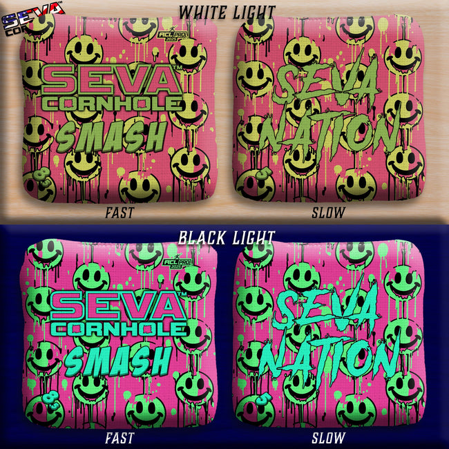 Smile Blacklight GLO Cornhole Bags Smash ACL Pro Stamped