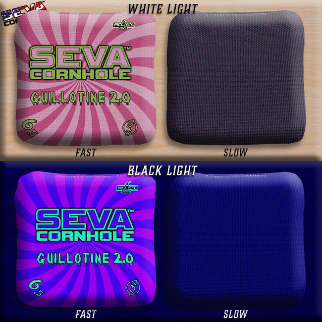 Swirl Blacklight GLO Cornhole Bags Guillotine 2.0 ACL Pro Stamped