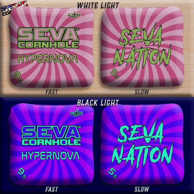Swirl Blacklight GLO Cornhole Bags Hypernova ACL Pro Stamped