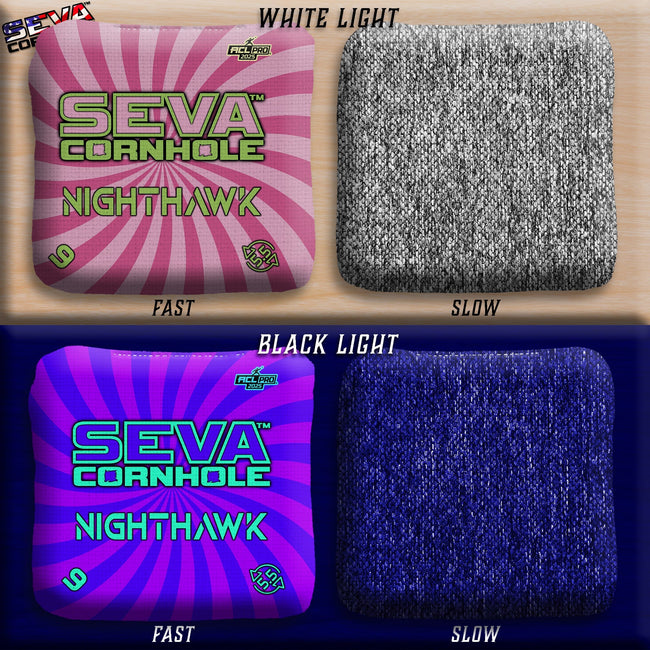 Swirl Blacklight GLO Cornhole Bags NightHawk ACL Pro Stamped