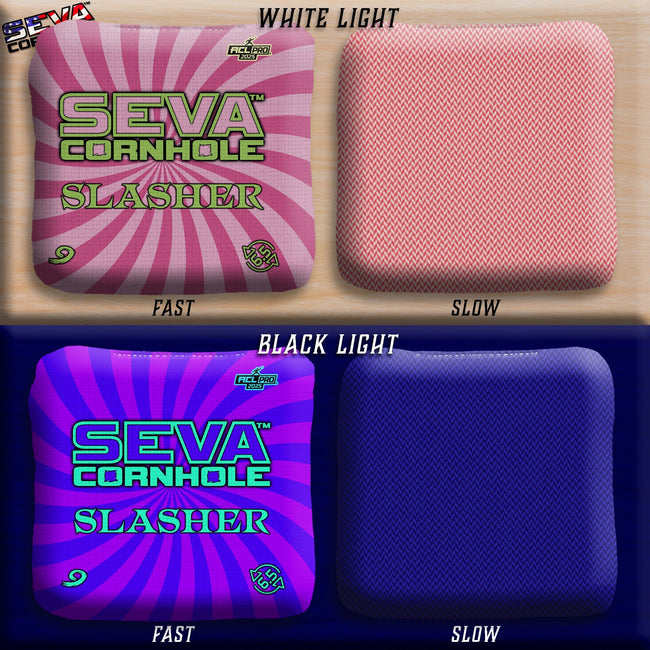 Swirl Blacklight GLO Cornhole Bags Slasher ACL Pro Stamped