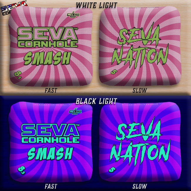 Swirl Blacklight GLO Cornhole Bags Smash ACL Pro Stamped