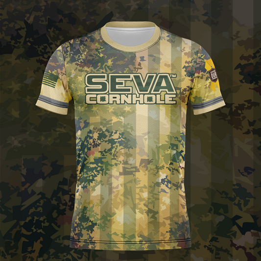 SEVA CORNHOLE JER "ARMY GRUNGE" WHITE EDITION! NEW SPANDEX MESH MATERIAL!