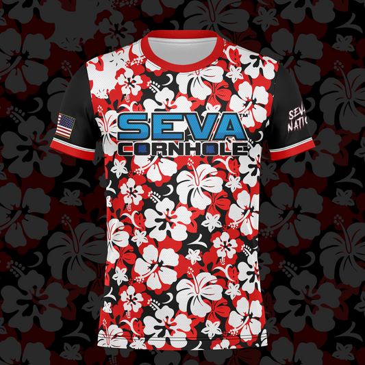 SEVA CORNHOLE JERSEY "FLORAL" BLACK EDITION! NEW SPANDEX MESH MATERIAL!