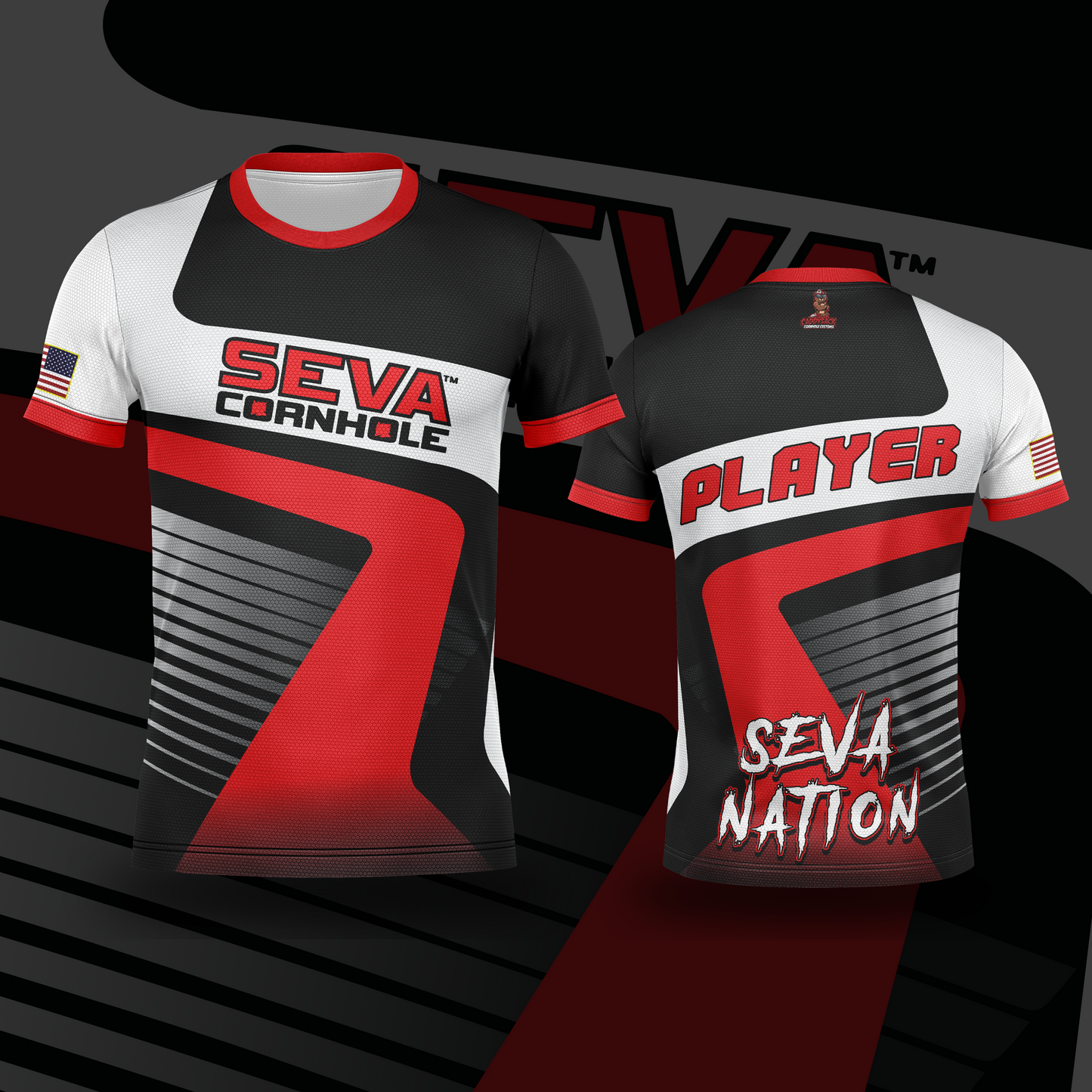 SEVA CORNHOLE JERSEY- "CLASSIC"  NEW SPANDEX MESH MATERIAL!
