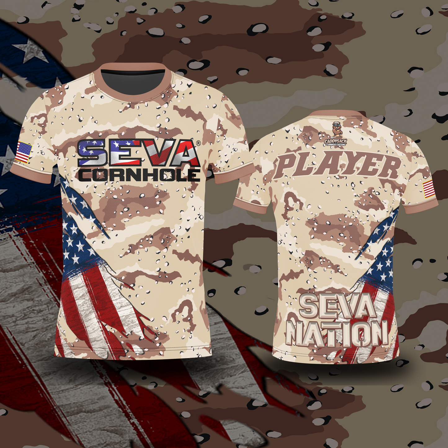 SEVA CORNHOLE JERSEY- "CAMO" EDITION! NEW SPANDEX MESH MATERIAL!