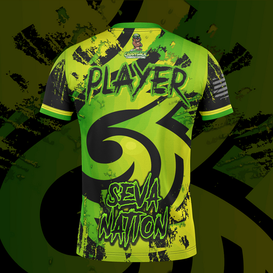 SEVA CORNHOLE JERSEY "SWIRL" LIME EDITION! NEW SPANDEX MESH MATERIAL!