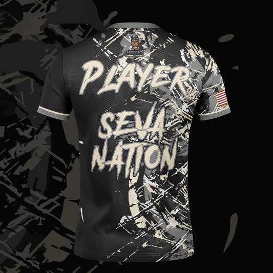 SEVA CORNHOLE JERSEY- "GREY GRUNGE"    NEW SPANDEX MESH MATERIAL!