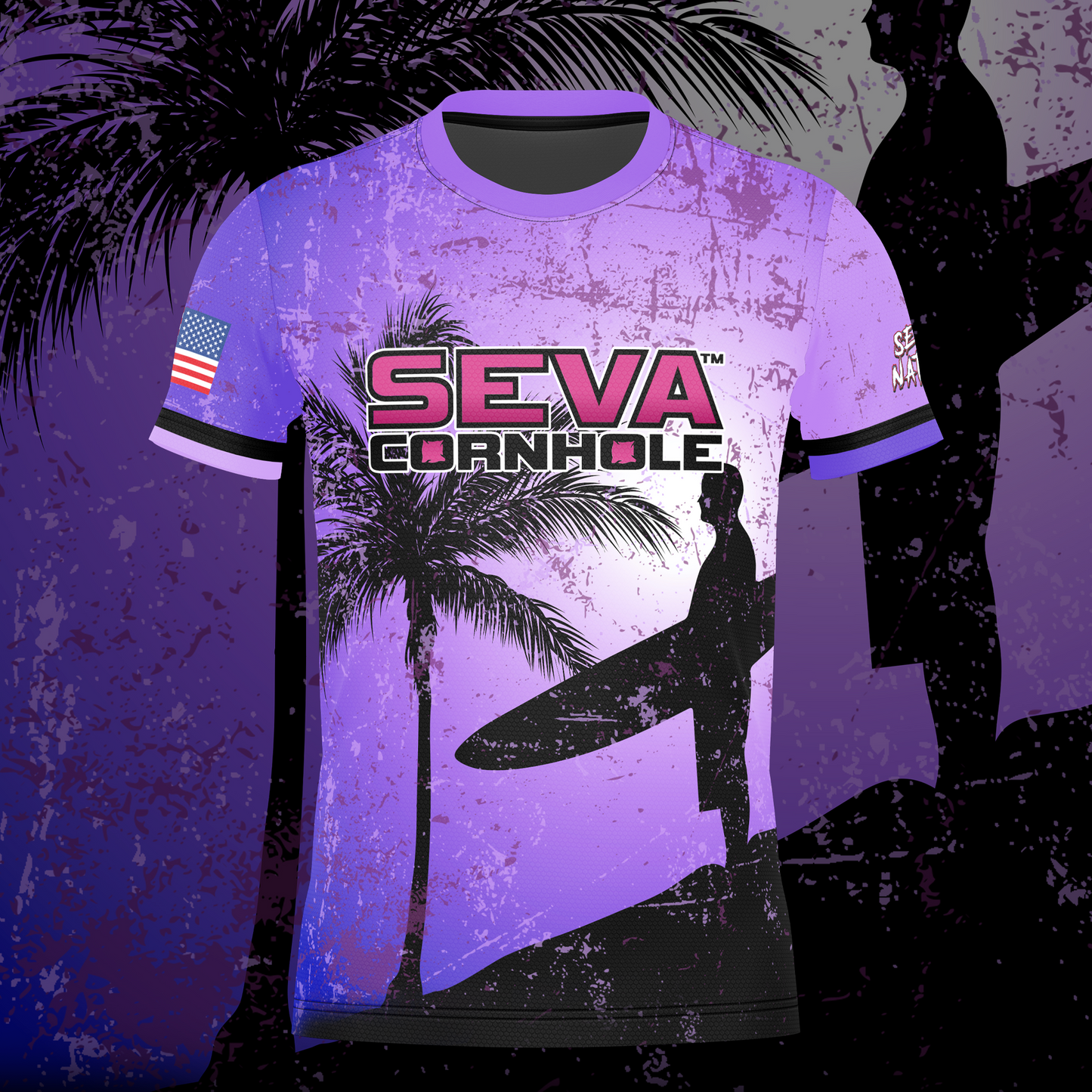 SEVA CORNHOLE JERSEY "SUNSET" EDITION! NEW SPANDEX MESH MATERIAL!