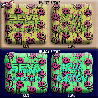 Smiley Blacklight GLO Cornhole Bags Marksman ACL Pro Stamped