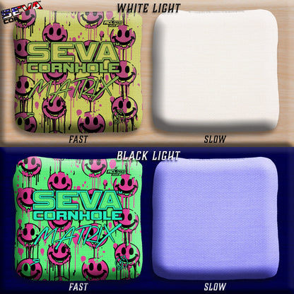 Smiley Blacklight GLO Cornhole Bags Matrix ACL Pro Stamped