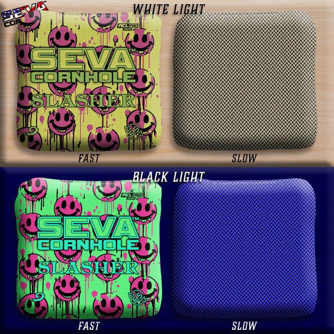 Smiley Blacklight GLO Cornhole Bags Slasher ACL Pro Stamped