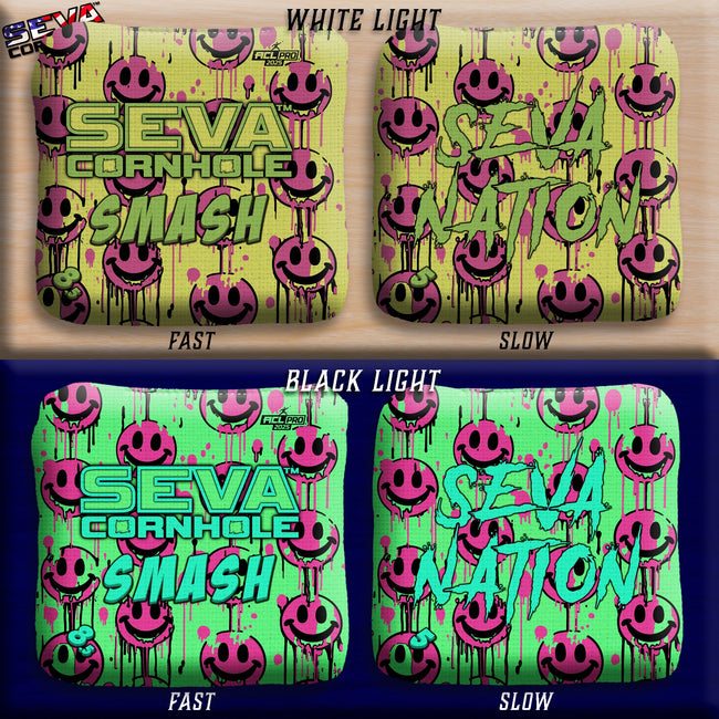 Smile Blacklight GLO Cornhole Bags Smash ACL Pro Stamped