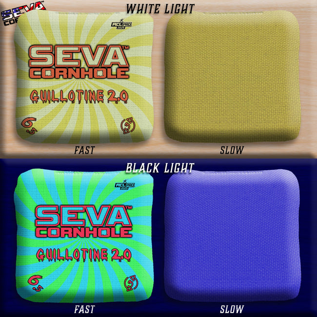 Swirl Blacklight GLO Cornhole Bags Guillotine 2.0 ACL Pro Stamped